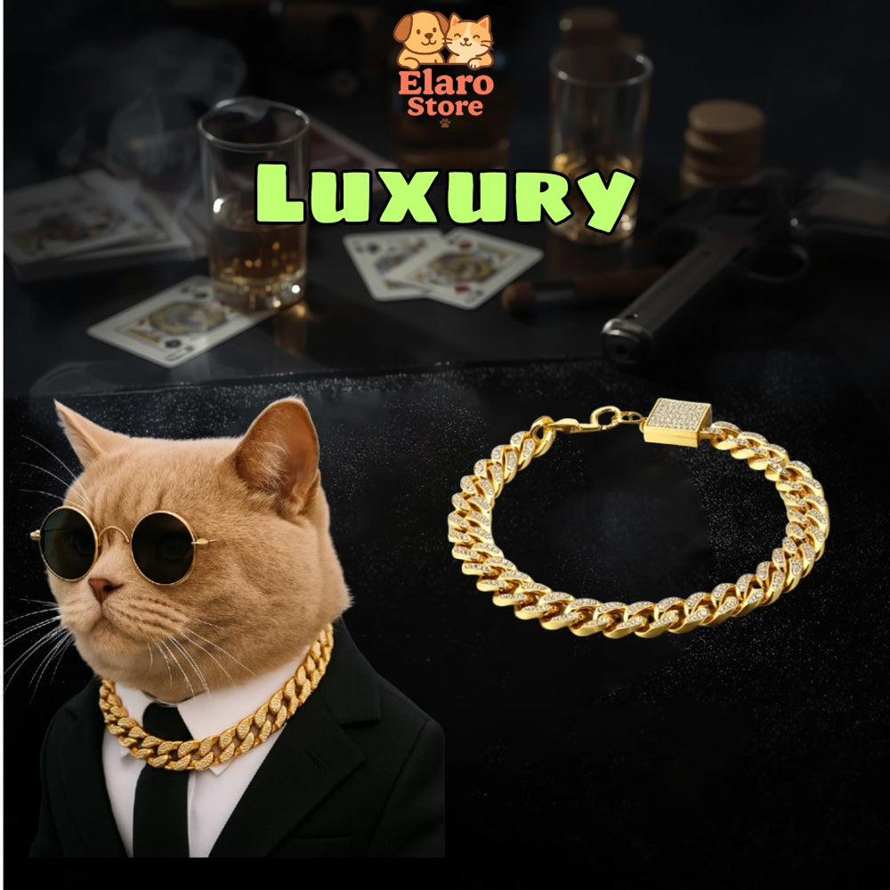 💎 Dog Chain Collar – Luxury Gold Pet Metal Chain