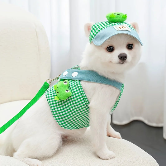 🐸 3-Piece Frog-Themed Pet Outfit – Cute & Convenient
