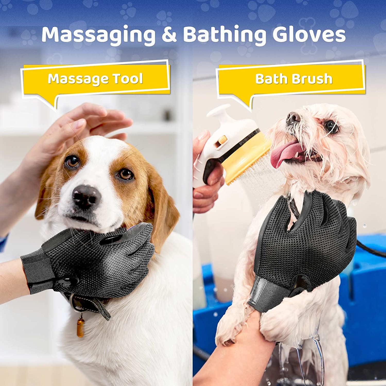 Pet Grooming Glove Gentle Efficient